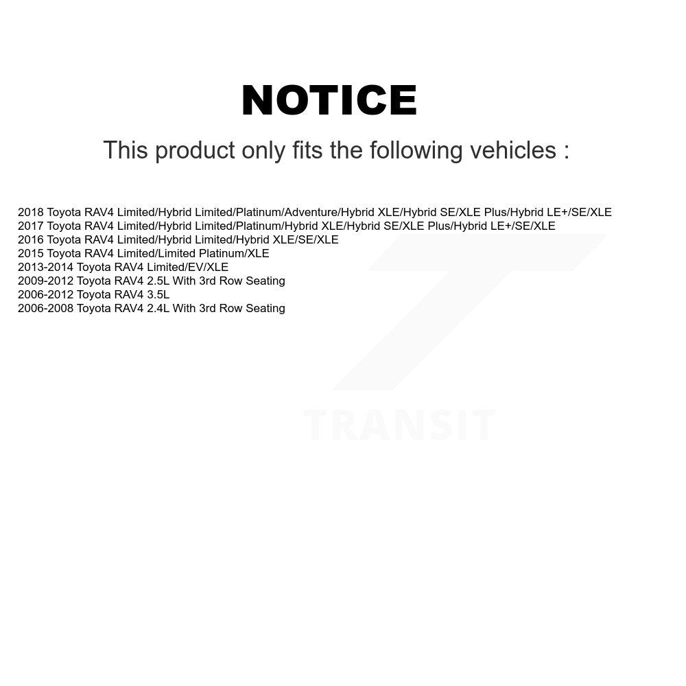 [Avant + Arrière] Kit de Disque de frein pour Toyota RAV4 K8-101455