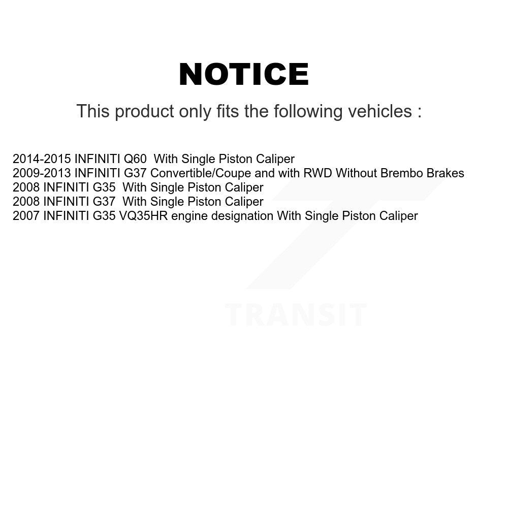 [Avant + Arrière] Kit de Disque de frein pour INFINITI G37 G35 Q60 K8-101495