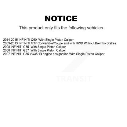 [Avant + Arrière] Kit de Disque de frein pour INFINITI G37 G35 Q60 K8-101495