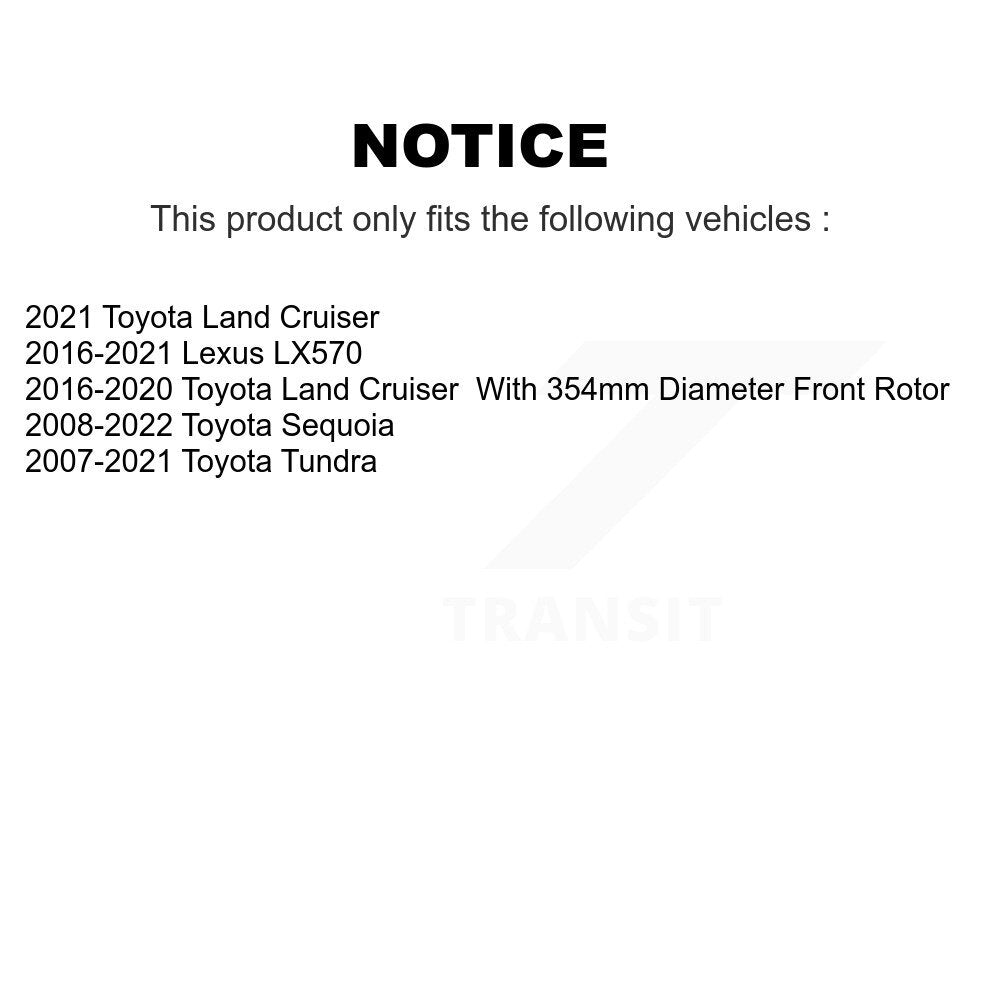 [Avant + Arrière] Kit de Disque de frein pour Toyota Tundra Sequoia Lexus LX570 Land Cruiser K8-101498