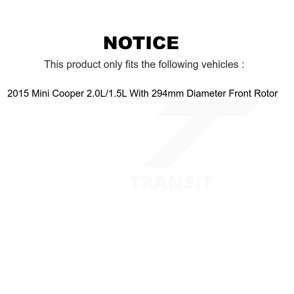 [Avant + Arrière] Kit de Disque de frein pour 2015 Mini Cooper 2.0L 1.5L avec 294mm Diameter Rotor K8-101511
