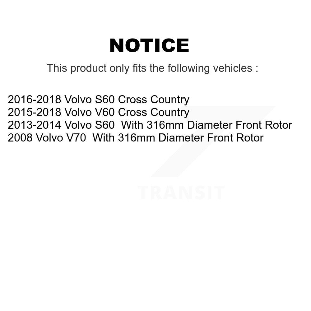 [Avant + Arrière] Kit de Disque de frein pour Volvo S60 V60 Cross Country V70 K8-101528