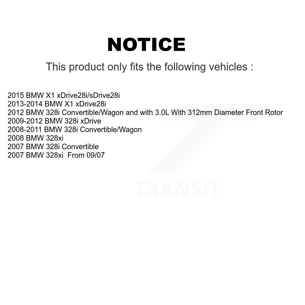 [Avant + Arrière] Kit de Disque de frein pour BMW 328i xDrive X1 328xi K8-101536