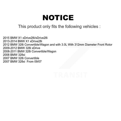 [Avant + Arrière] Kit de Disque de frein pour BMW 328i xDrive X1 328xi K8-101536