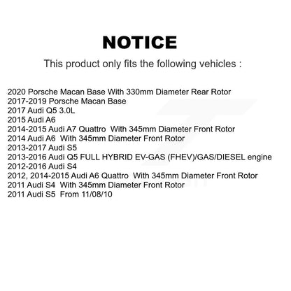 [Avant + Arrière] Kit de Disque de frein pour Audi Q5 Porsche Macan A6 Quattro S4 S5 A7 K8-101551