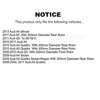 [Avant + Arrière] Kit de Disque de frein pour Audi Q5 A4 Quattro A5 allroad K8-101552
