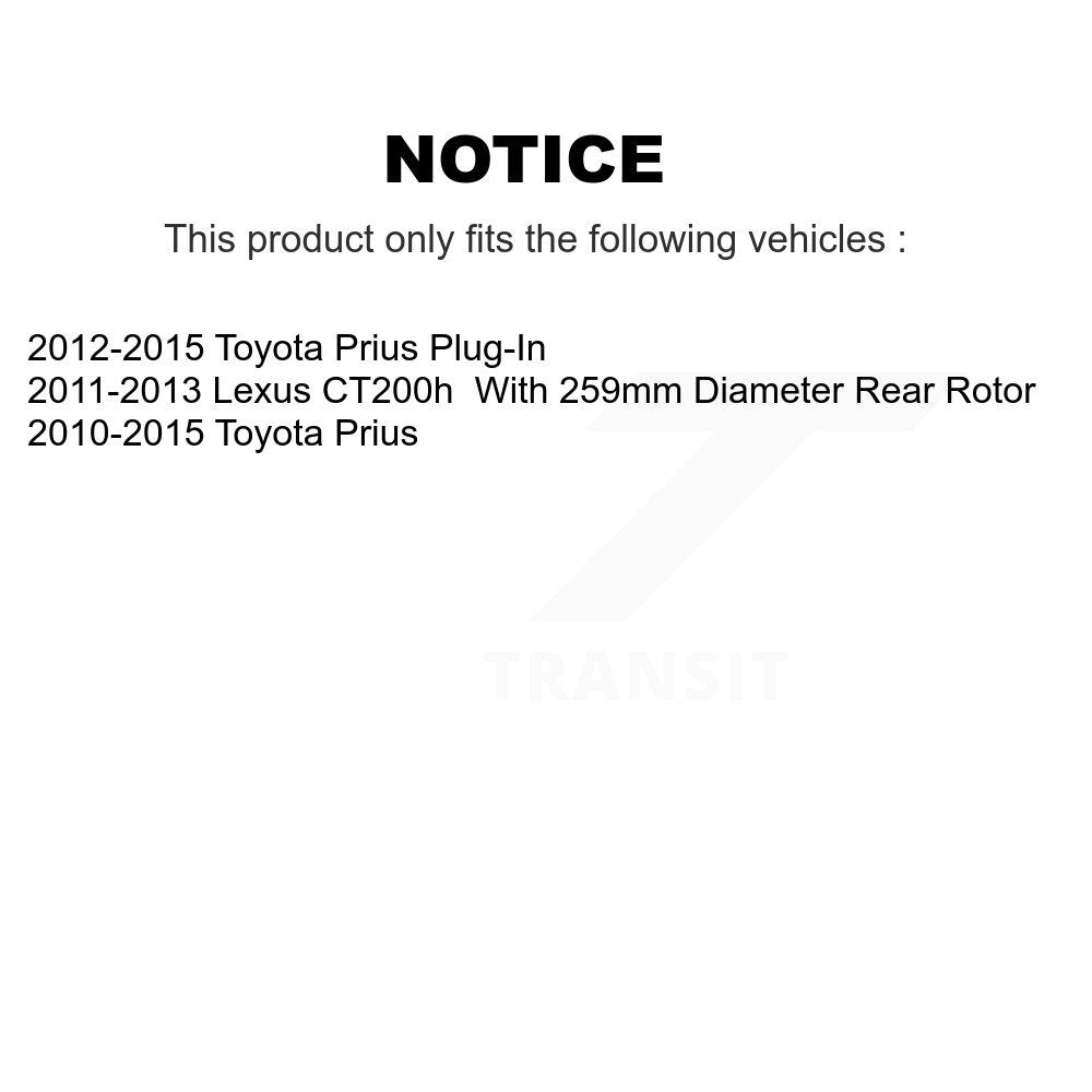 [Avant + Arrière] Kit de Disque de frein pour Toyota Prius Lexus CT200h Plug-In K8-101567