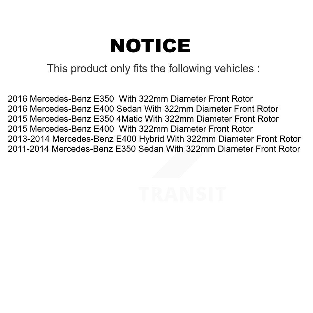 [Avant + Arrière] Kit de Disque de frein pour Mercedes-Benz E350 E400 avec 322mm Diameter Rotor K8-101578