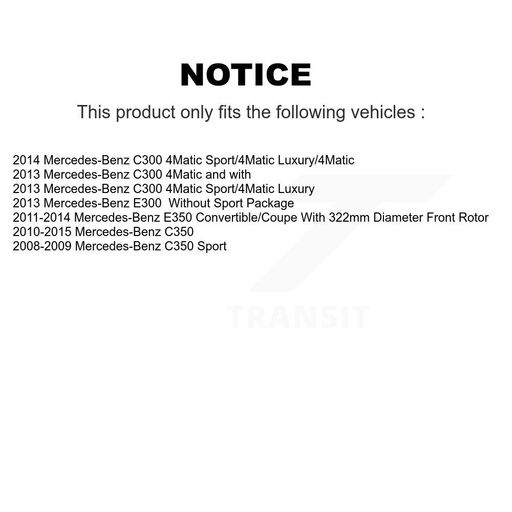 [Avant + Arrière] Kit de Disque de frein pour Mercedes-Benz E350 C300 C350 K8-101579