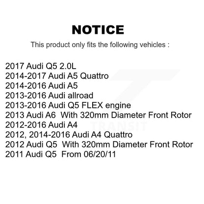 [Avant + Arrière] Kit de Disque de frein pour Audi Q5 A4 A5 Quattro allroad A6 K8-101596