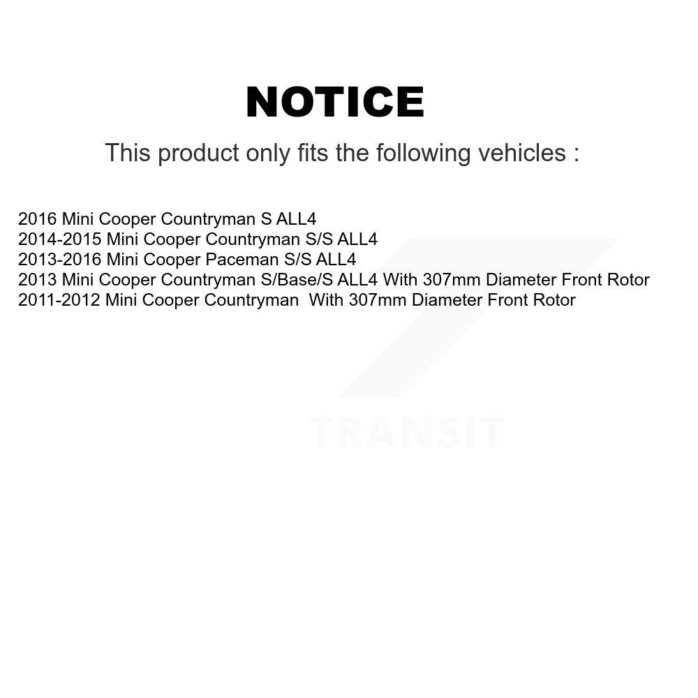 [Avant + Arrière] Kit de Disque de frein pour Mini Cooper Countryman Paceman K8-101599