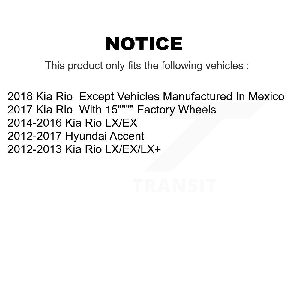 [Avant + Arrière] Kit de Disque de frein pour Hyundai Accent Kia Rio K8-101602
