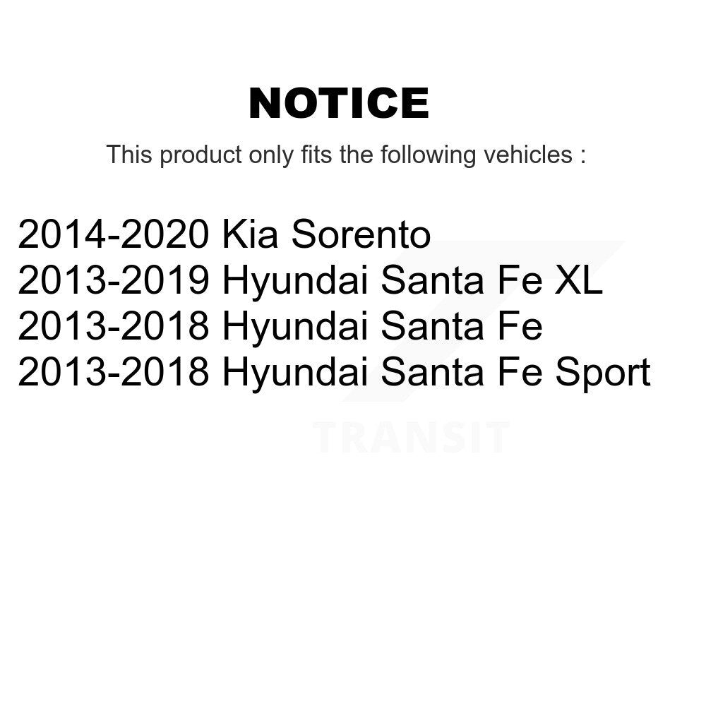 [Avant + Arrière] Kit de Disque de frein pour Kia Sorento Hyundai Santa Fe Sport XL K8-101607
