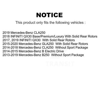[Avant + Arrière] Kit de Disque de frein pour Mercedes-Benz CLA250 GLA250 INFINITI QX30 B Electric Drive B250 K8-101634