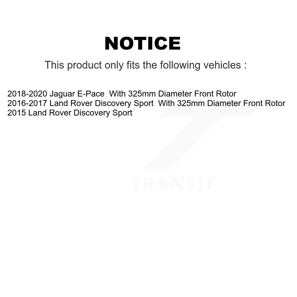 [Avant + Arrière] Kit de Disque de frein pour Land Rover Discovery Sport Jaguar E-Pace K8-101659