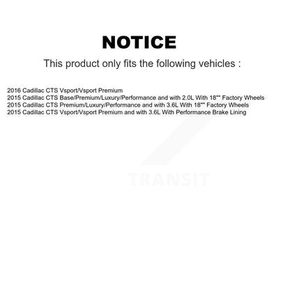 [Avant + Arrière] Kit de Disque de frein pour Cadillac CTS K8-101666