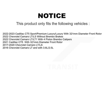 [Avant + Arrière] Kit de Disque de frein pour Chevrolet Camaro Cadillac CT5 K8-101670