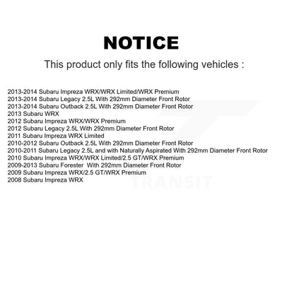 [Avant + Arrière] Kit de Disque de frein pour Subaru Outback Impreza Forester Legacy K8-101689