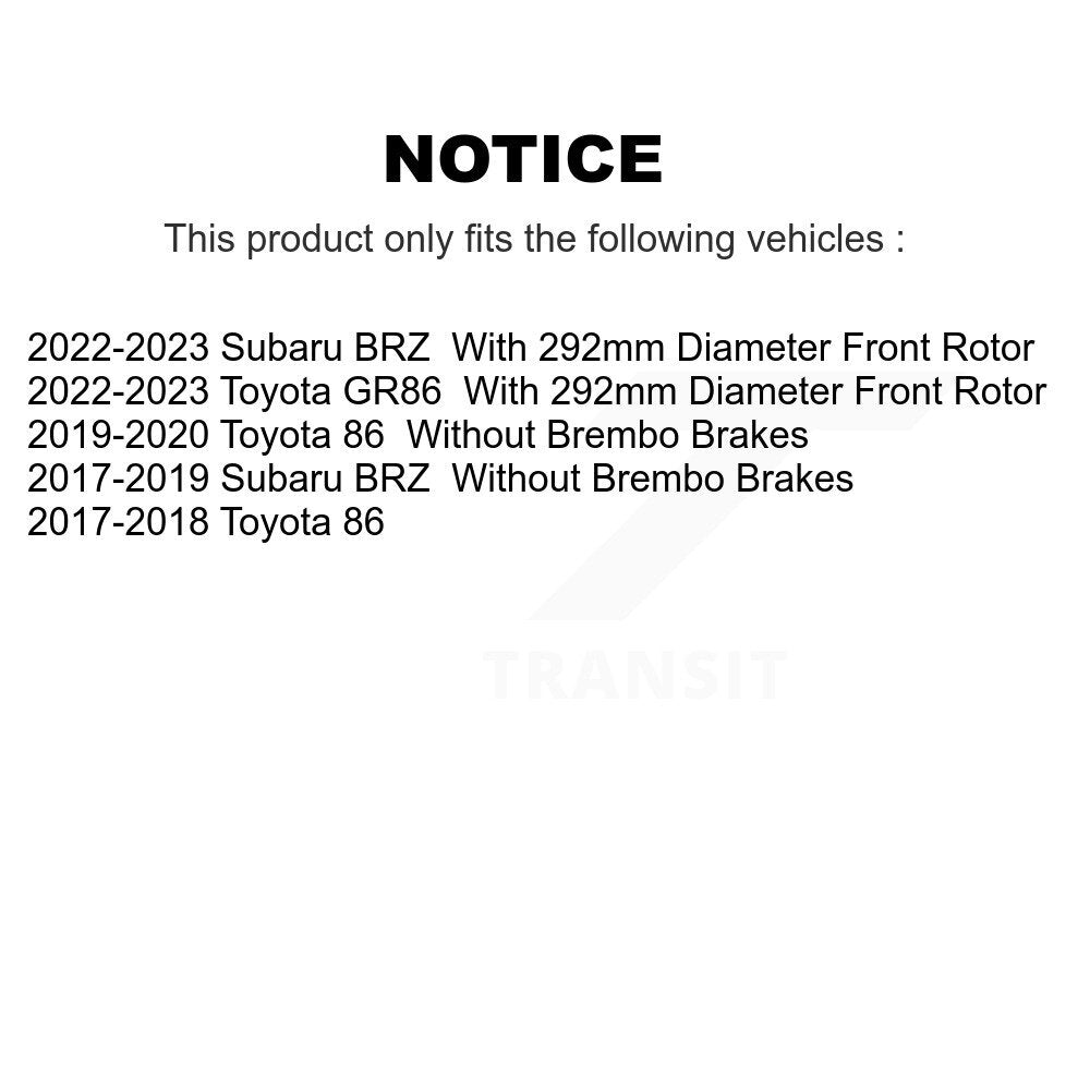 [Avant + Arrière] Kit de Disque de frein pour Toyota 86 Subaru BRZ GR86 K8-101690