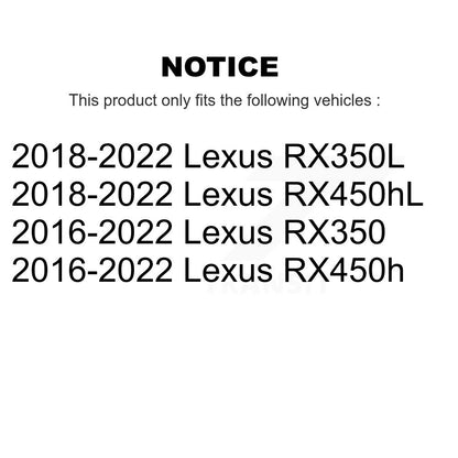 [Avant + Arrière] Kit de Disque de frein pour Lexus RX350 RX450h RX350L RX450hL K8-101715