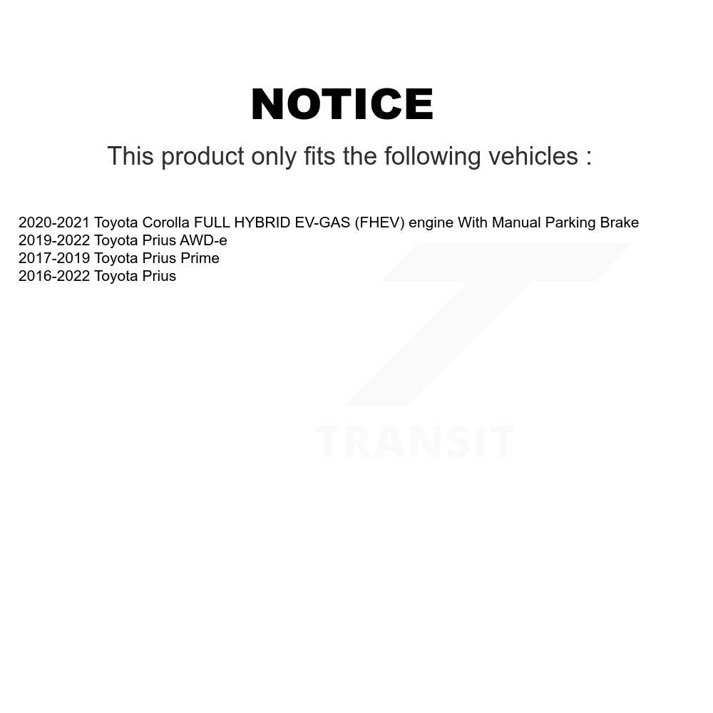 [Avant + Arrière] Kit de Disque de frein pour Toyota Prius Corolla Prime AWD-e K8-101718