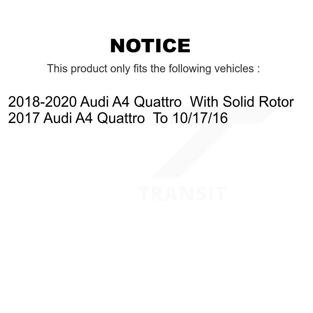 [Avant + Arrière] Kit de Disque de frein pour Audi A4 Quattro K8-101721