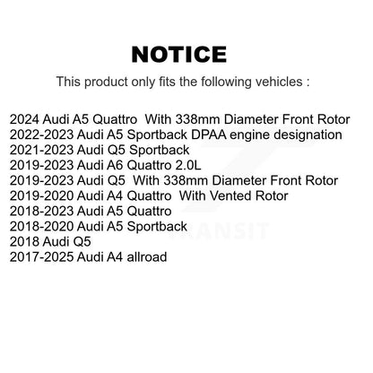 [Avant + Arrière] Kit de Disque de frein pour Audi Q5 A5 Quattro A4 A6 Sportback allroad K8-101722