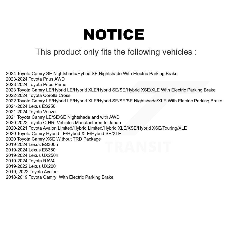 [Avant + Arrière] Kit de Disque de frein pour Toyota Camry RAV4 Lexus ES350 Avalon ES300h UX250h UX200 C-HR Venza ES250 Corolla Cross K8-101729