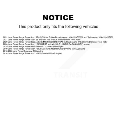 [Avant + Arrière] Kit de Disque de frein pour Land Rover Range Sport Discovery K8-101733