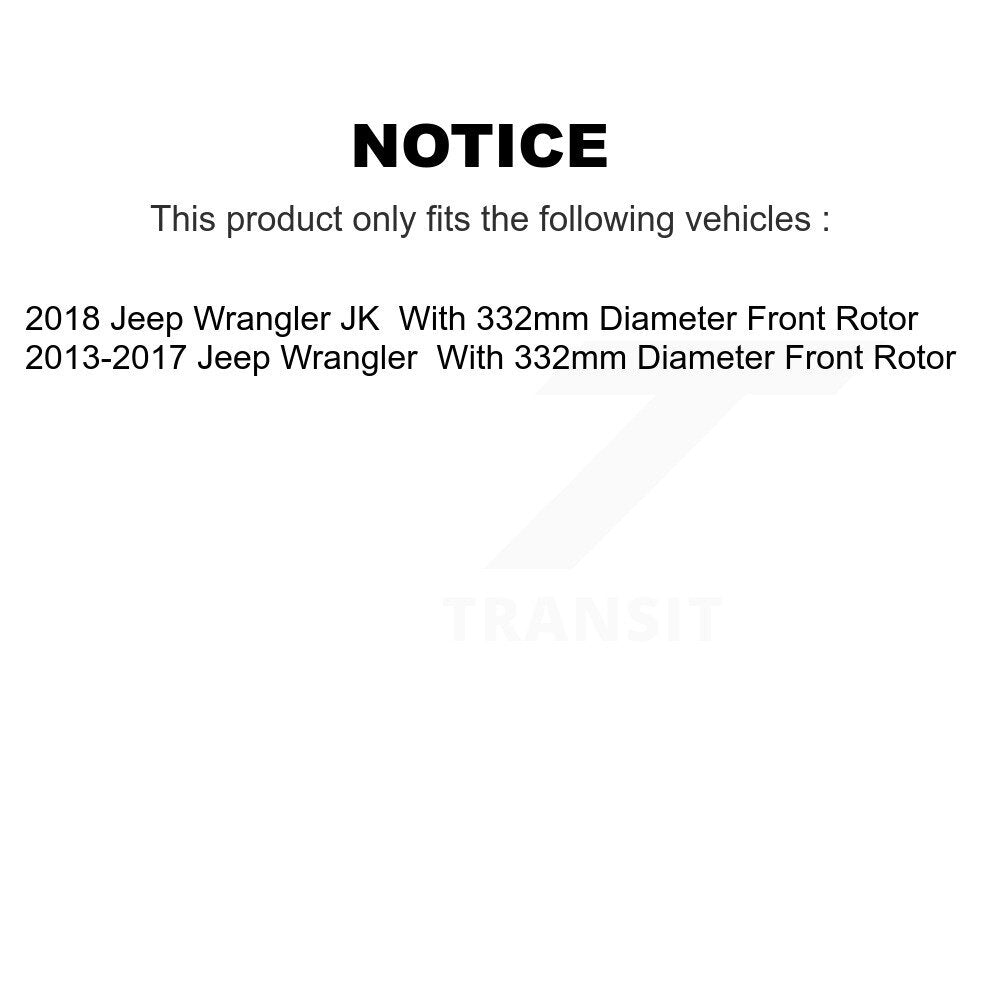 [Avant] Kit de Disque de frein pour Jeep Wrangler JK avec 332mm Diameter Rotor K8-101749