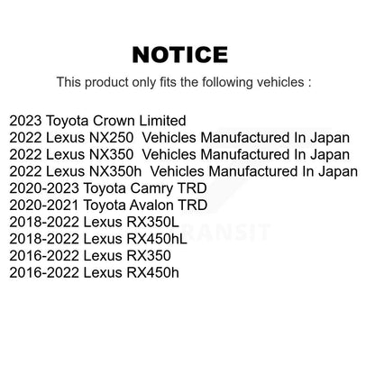 [Avant] Kit de Disque de frein pour Lexus RX350 RX450h Toyota RX350L Camry RX450hL Avalon Crown NX250 NX350 NX350h K8-101760