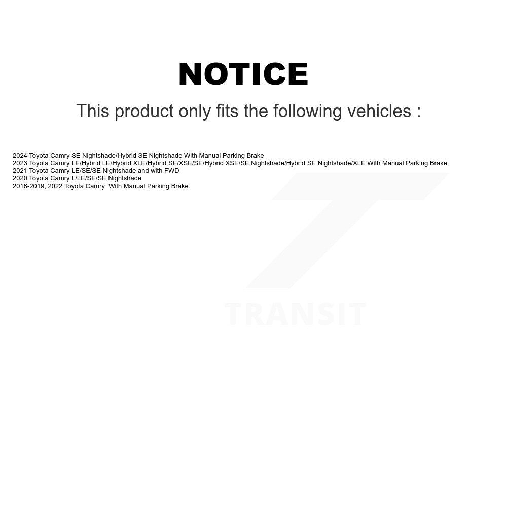 [Arrière] Kit de Disque de frein pour Toyota Camry K8-101795