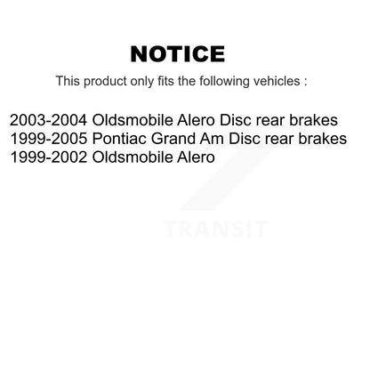 [Avant + Arrière] Kit de Disque de frein pour Pontiac Grand Am Oldsmobile Alero K8-101807
