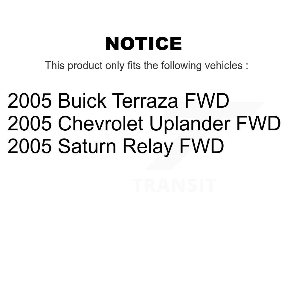 [Avant + Arrière] Kit de Disque de frein pour 2005 Chevrolet Uplander Buick Terraza Saturn Relay FWD K8-101809
