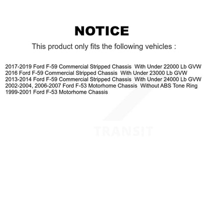 [Avant + Arrière] Kit de Disque de frein pour Ford F59 F-53 Motorhome Chassis F-59 Commercial Stripped K8-101819