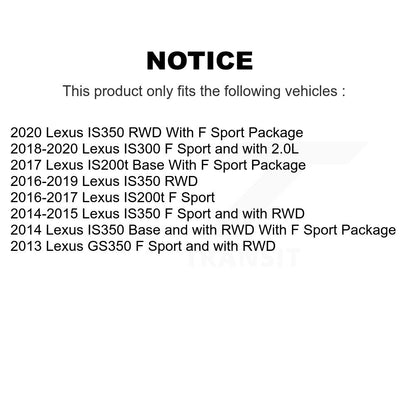 [Avant + Arrière] Kit de Disque de frein pour Lexus IS200t GS350 IS300 IS350 K8-101827
