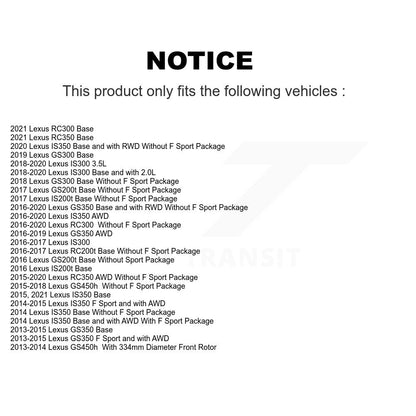 [Avant + Arrière] Kit de Disque de frein pour Lexus GS350 IS300 IS200t IS350 RC350 RC300 RC200t GS300 GS200t GS450h K8-101828