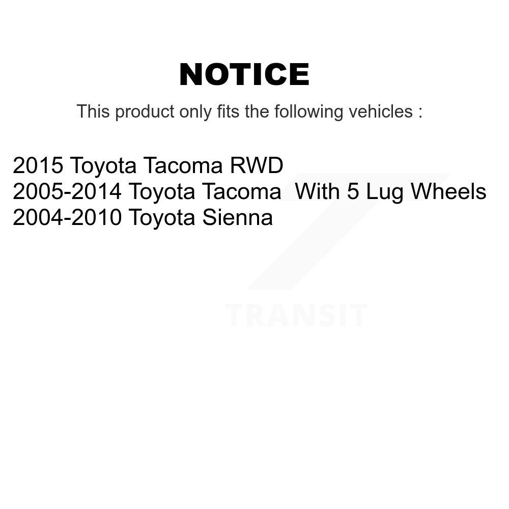 [Arrière] Kit de Tambour de frein pour Toyota Tacoma Sienna K8-101878