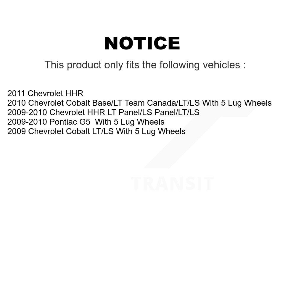 [Arrière] Kit de Tambour de frein pour Chevrolet Cobalt HHR Pontiac G5 K8-101882