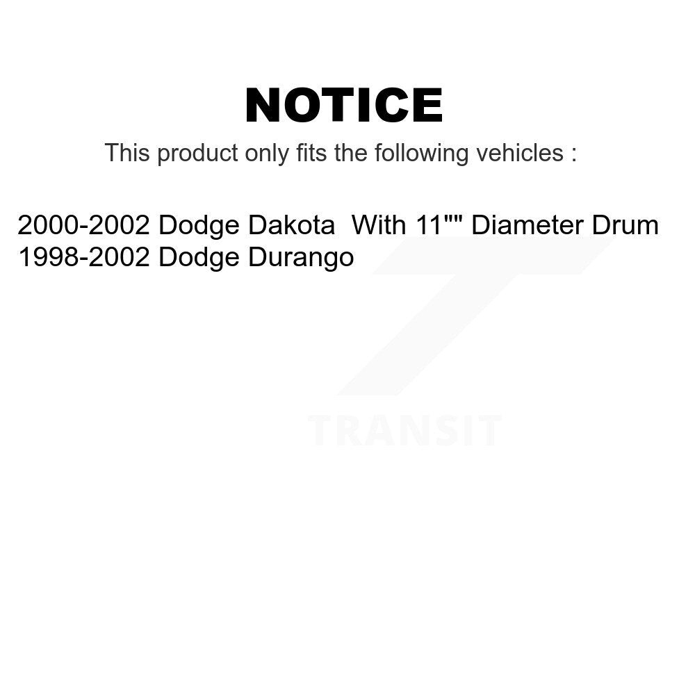 [Arrière] Kit de Tambour de frein pour Dodge Dakota Durango K8-101886