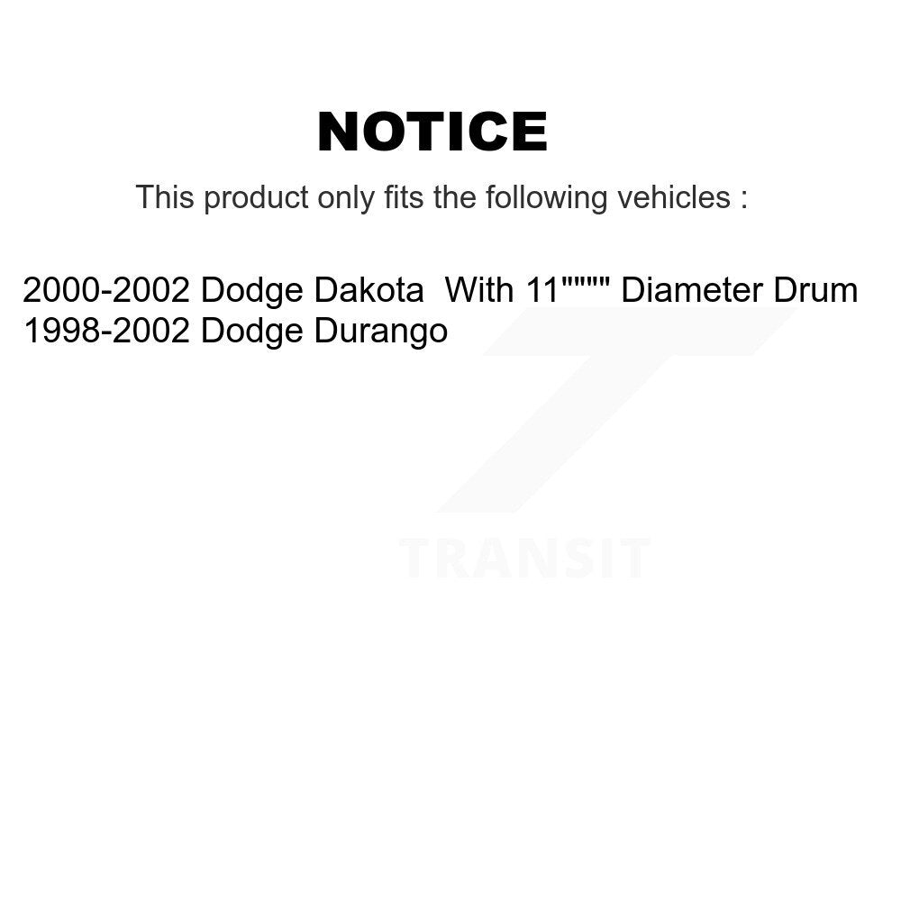 [Arrière] Kit de Tambour de frein pour Dodge Dakota Durango K8-101886