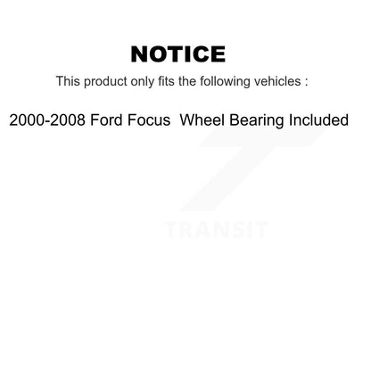 [Arrière] Kit de Tambour de frein pour 2000-2008 Ford Focus Wheel Bearing Includes K8-101890