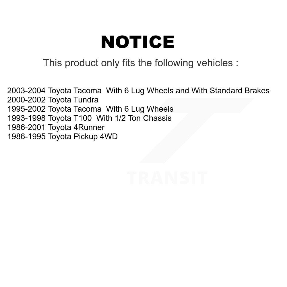 [Arrière] Kit de Tambour de frein pour Toyota Tacoma 4Runner Pickup Tundra T100 K8-101896