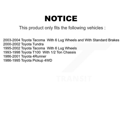 [Arrière] Kit de Tambour de frein pour Toyota Tacoma 4Runner Pickup Tundra T100 K8-101896