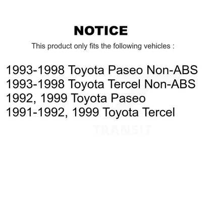 [Arrière] Kit de Tambour de frein pour Toyota Tercel Paseo K8-101913