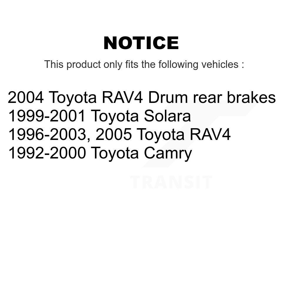 [Arrière] Kit de Tambour de frein pour Toyota Camry RAV4 Solara K8-101924