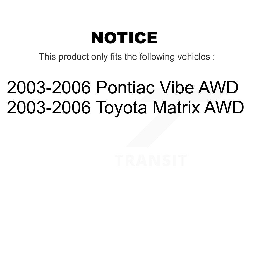 [Arrière] Kit de Tambour de frein pour 2003-2006 Toyota Matrix Pontiac Vibe AWD K8-101946