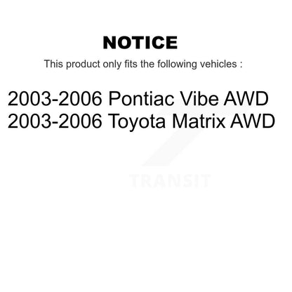 [Arrière] Kit de Tambour de frein pour 2003-2006 Toyota Matrix Pontiac Vibe AWD K8-101946