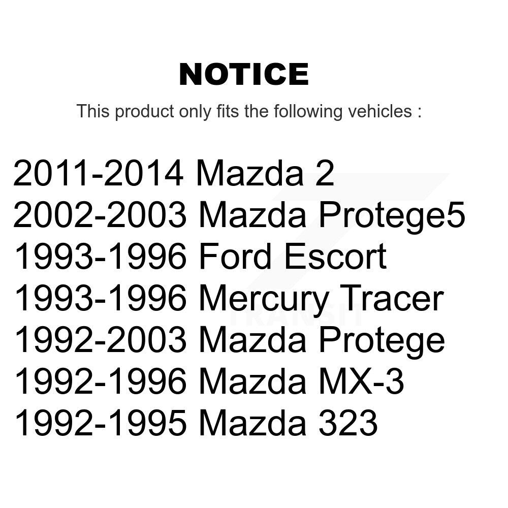 [Arrière] Kit de Tambour de frein pour Mazda Protege 2 Ford Escort Protege5 Mercury Tracer MX-3 323 K8-101950