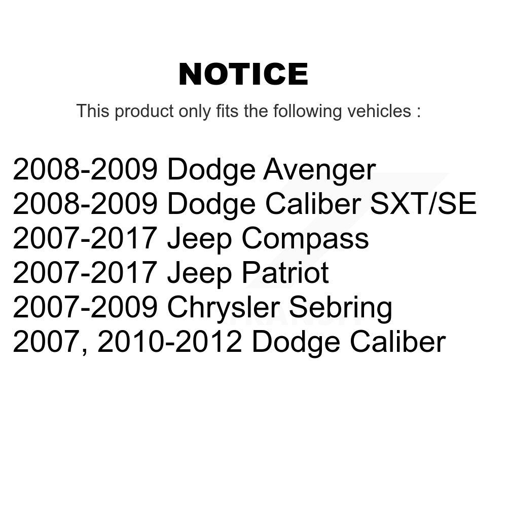 [Arrière] Kit de Tambour de frein pour Jeep Patriot Compass Dodge Caliber Chrysler Sebring Avenger K8-101951
